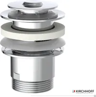 KIRCHHOFF Universal Waschbecken Ablaufgarnitur, Pop Up Waschbeckenstöpsel, Ablaufventil mit Überlauf, Abfluss Stöpsel für Badezimmer Waschbecken Chrom