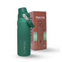 Motivai® Fast Sip Bottle - 24oz / 700 ML- Smaragdgrün - Edelstahl-Thermoskanne mit Fast Flow Deckel - 0.7 L Reisebecher - Thermosbecher - Thermoskanne