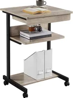 Yaheetech Schreibtisch Computertisch Büromöbel PC Tisch Bürotisch Arbeitstisch aus Holz und Stahl mit Ablage und Schublade 79 x 56 x 51cm Grau