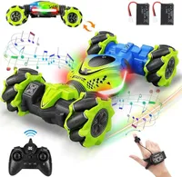 Ferngesteuertes Auto RC Auto Kinder 2,4 GHz 4WD Stunt Twist Car, 360° Spielzeug Ferngesteuertes Car Offroad, 2 Akku RC Stunt