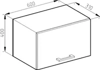 Vicco Hängeschrank R-Line, 60 cm Flach, Weiß Landhaus/Weiß