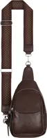 Brusttasche Umhängetasche Cross Body Bag Kunstleder CHOCOLATE (L-318)