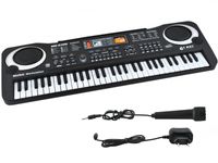Schwarzes Einsteiger-Keyboard mit 61 Standard-Tasten Mikrofon & Lernfunktionen 
