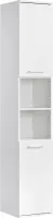 mokebo® Bad Hochschrank in Weiß 'Der Kapitän', Badezimmerschrank schmal oder Badschrank, auch als Badezimmerhochschrank & Badregal Badezimmer aus Holz in 180x33x34 (HxBxT in cm)