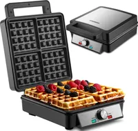 Steinborg XXL Waffeleisen | Waffeltoaster | Elektrogrill | Wafflemaker | Waffelautomat | 1200 Watt | Anftihaftbeschichtung | Cool-Touch-Gehäuse | Backampel | …