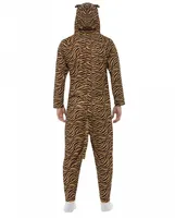 Tiger Onesie Uni als Tierkostüm mit Reißverschluss für Fasching Größe: L