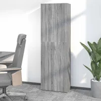 vidaXL Büroschrank Grau Sonoma 60x32x190 cm Holzwerkstoff