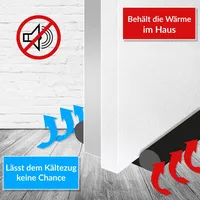 MONZANA® 3x Zugluftstopper für Türen 92cm Doppeldichtung Luftzugstopper Windstopper Schwarz Zuschneidbar Haustür Lärmschutz Isolierung Kälte Polyester