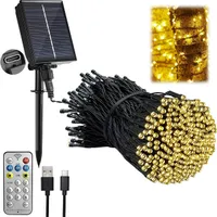 Lichterkette, 22M Solar LED Lichterkette, 8 Lichtmodi, Solarlichterkette für Garten, Balkon, Terrasse, IP65 Wasserdicht, Warmweiß