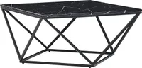 BELIANI Couchtisch Schwarz MDF Marmor Optik quadratisch 80x80 cm mit schwarzem Metallgestell Modern Glamour Stil Sofatisch Wohnzimmer Salon Möbel