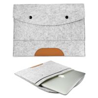 Urcover® Universal 15 Zoll Laptoptasche in Dubai Grau/Braun Design [ Filz mit Knopfverschluss ] Notebook Hülle Tablet-tasche Sleeve