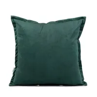 NANTU Kissenbezug Kopfkissenbezug aus Samtimitat grün 45x45+1,5 cm HOMLA