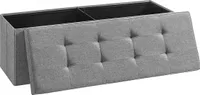Skladovací puf 110 cm prešívaný sivý