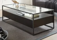 Couchtisch Evora mit Glasplatte | 120x60 | schwarz