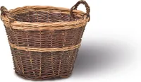 Holzkorb, Ø 50cm x H 35cm, Kaminholzkorb, Sammelkorb, Tragekorb, Brennholzkorb