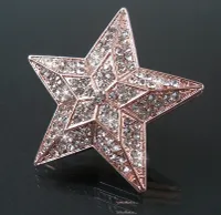 Brosche Magnet Magnetbrosche Strass 3D-Stern 5cm Rosé Schmuck B77735