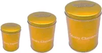 3er Set Gebäckdose Plätzchendose Metall Keksdose Blechdose Weihnachtsdose Plätzchendose Weihnachten  Merry Christmas