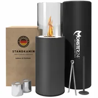 Monster24® Freistehender Ethanol-Kamin – Stilvoller Standkamin für Indoor & Outdoor 80x26x26 cm – modernes Design für ein gemütliches Ambiente