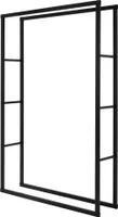 ML-Design Kaminholzregal aus Metall, 100x150 cm, Schwarz, Innen/Außen, Brennholzregal Holzaufbewahrung aus beschichtetem Stahl
