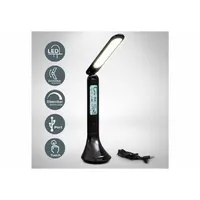 LED Tischleuchte mit Display Schreibtischlampe mit USB Anschluss 3 Lichtstufen Touch Control Kalender, Temperatur- und Alarmfunktion weiß