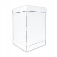 Karton Hochboden-Kuchenbox 40x40x50 cm Weiß – Stabiler Tortenkarton für Hochzeitstorten, Tauftorten & mehrstöckige Kuchen Produktbeschreibung Extra ho