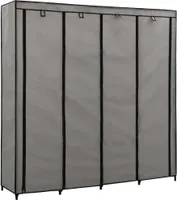 vidaXL Šatníková skriňa so 4 priehradkami Sivá 175 x 45 x 170 cm