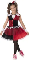 Harley Quinn - Kostüm - Mädchen BN4836 (S) (Rot/Schwarz/Weiß)