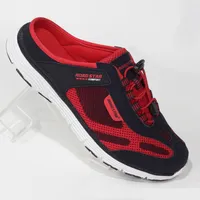 Herren Übergröße Outdoor Sabots Clogs Slipper Sport Schuhe Pantolette Hausschuhe RJ241 Farbe: Schwarz Rot EU-Schuhgröße: 42