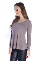 Dámska blúzka s dlhým rukávom Asymetrická; Cappuccino S/M