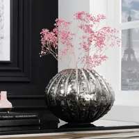 riess-ambiente Design Deko Vase ABSTRACT 30cm silber Handarbeit Hammerschlag Blumenvase Dekoration