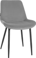 DELUKE® Esszimmerstuhl WIKIL Samt - 80x51x60cm, grau, Samt | Metall matt schwarz Gestell | Stühle Esszimmerstühle Stuhl Esszimmer Esstisch Stühle Küchenstuhl