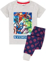 Marvel Avengers - Schlafanzug mit langer Hose für Jungen NS7334 (104) (Grau meliert)