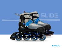 Kinder Inliner Skates 2in1 Schlittschuhe Größe 30-33 Inline Rollschuhe Blau