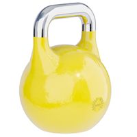 GORILLA SPORTS® Kettlebell Competition - Gewicht 16 kg, aus Massivstahlguss, Gelb - Kugelhantel, Wettkampf Hantel, Schwunghantel