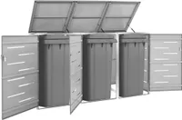 Box na odpadky pro 3 koše 207x77,5x115 cm nerezová ocel