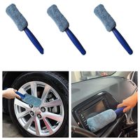 3Stk Mikrofaser Felgenbürste Auto Reinigungsbürste für Felgen Reifenpflege Bürste kratzfreie Alufelgen Bürste Blau