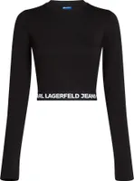 Karl Lagerfeld A1w17042 Langarm-t-shirt Schwarz M Frau Schwarz M