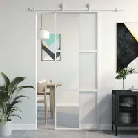 "2024"cloris Schiebetür Weiß 76x205 cm Hartglas und Aluminium - Haustüren CHY22832562