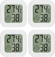 Bodenthermometer 4 Stück luftfeuchtigkeitsmesser Thermometer Innen Mini LCD Digital