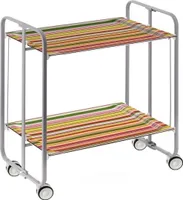 DON HIERRO - Servierwagen, klappbar, 2 Böden, grauem Rahmen. BAUHAUS