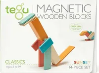 14 Magnetische Holzbausteine orange blau