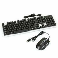 Gaming Tastatur Keyboard Maus Set Regenbogen Gamer LED USB für PC Laptop PS4 Pro