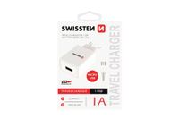 SWISSTEN - SMART IC síťový adaptér 1x USB 1A POWER + datový kabel USB - microUSB 1.2m bílá - 8595217464483
