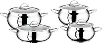 OMS Kochtopf Töpfe Suppentopf Universaltopf 18/10 Edelstahl Induktion Tencere, Liter & Maße:3.2 Liter - 24x8 cm