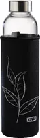 Xavax Trinkflasche Glastrinkflasche mit Sieb, 500 ml, Schwarz, heiß u