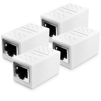 deleyCON 4x CAT6 Kupplung Verbinder Netzwerkkabel Patchkabel Ethernet Kabel Adapter Modular Geschirmt 2x RJ45 Buchse DSL LAN RJ45 Weiß