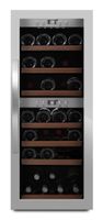mQuvée  Freistehender Weinkühlschrank - WineExpert 38 Stainless | 2 verstellbare Temperaturzonen | Kapazität 38 Flaschen | zwei Zonen 5 bis 20°C | Kompressor | Buchenholzregale auf Schienen | Glastür mit UV-Schutz