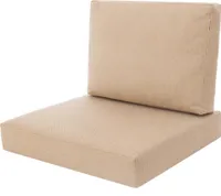 PillowPrim sada vankúšov na ratanové/prútené kreslo, sedák na operadlo, vankúš na sedenie vonkajšieho záhradného kresla, vankúš na sedenie ratanového kresla, 60x55x40 cm béžová