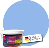 WALLCOVER Wandfarbe Blau Hellblau Hochdeckend Klasse 1 Matt 5L für 40 m²