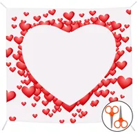 Belle Vous Herz zum Ausschneiden Hochzeit Deko - L2 x B1,8m - Rotes Hochzeitsherz zum Ausschneiden Hochzeitsgeschenke für Brautpaar mit 2 Paar Scheren